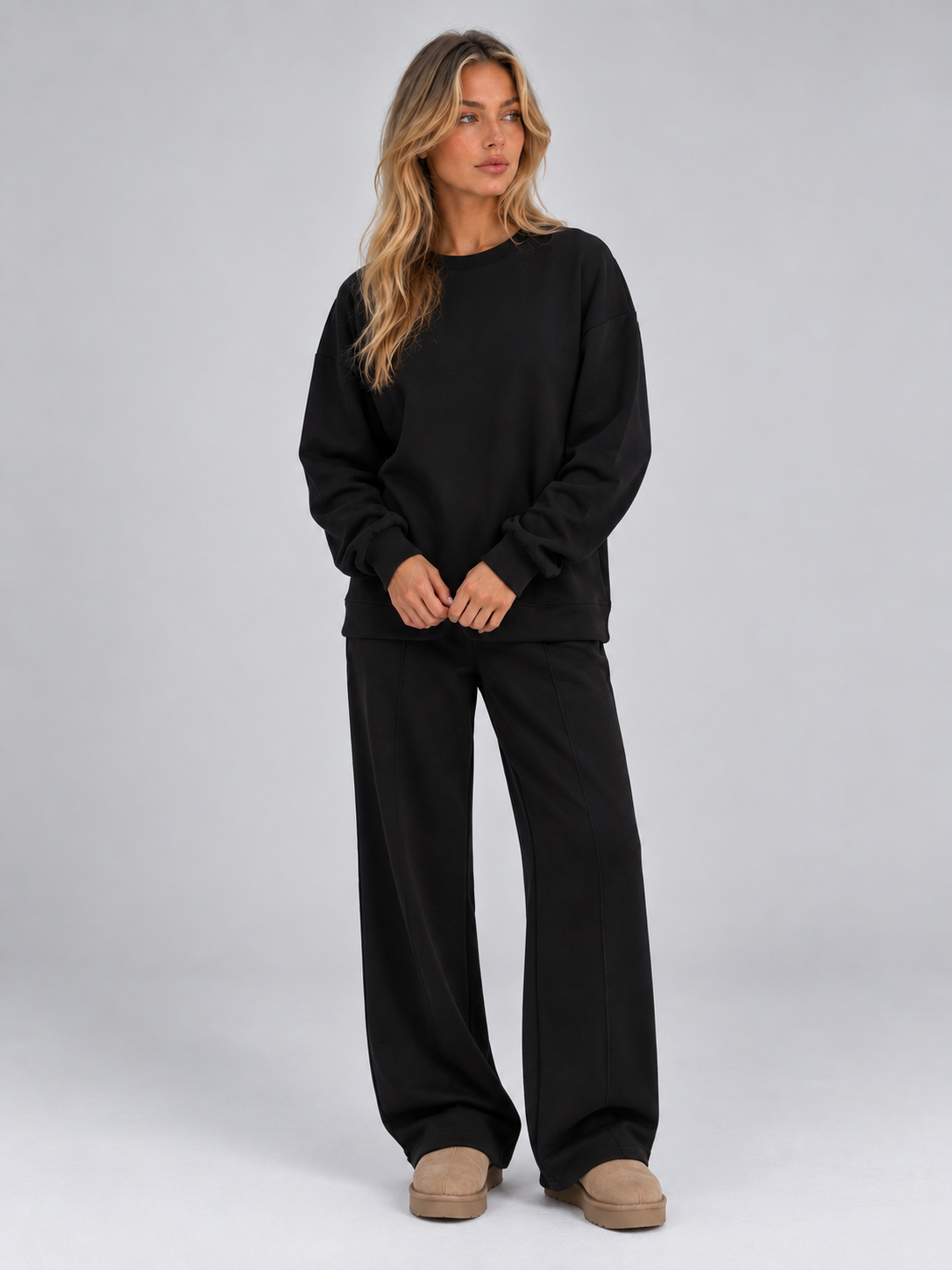 Serena Crew Neck Sweatshirt Wide Leg Co-Ord Set