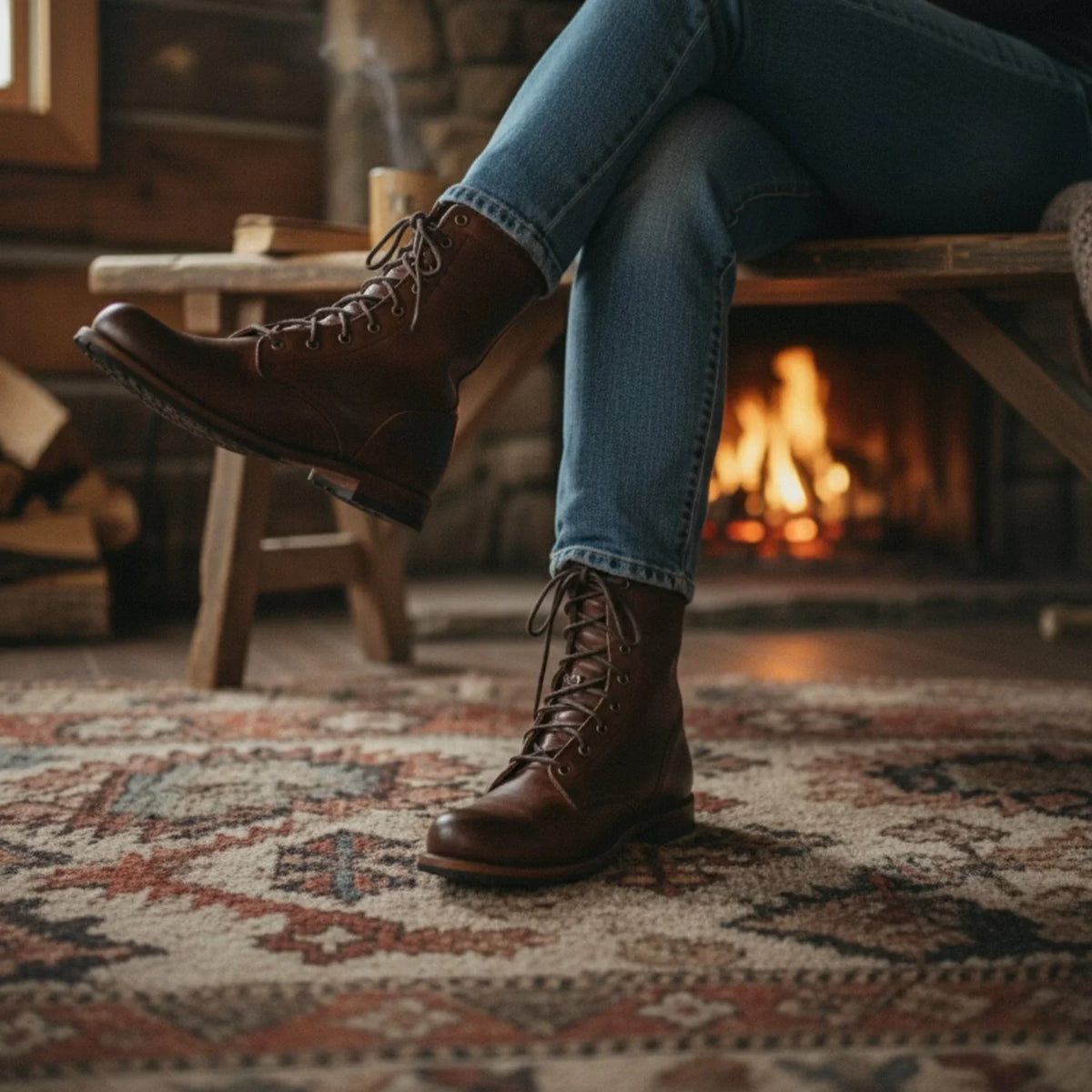 Alina Lace-Up Mid-Calf Combat Boots