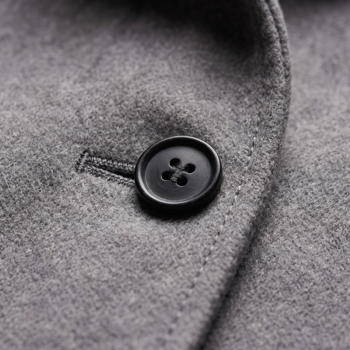 Antonella Straight Cut Button Front Wool Coat