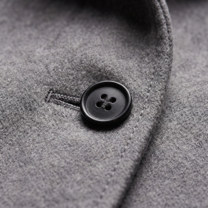 Antonella Straight Cut Button Front Wool Coat