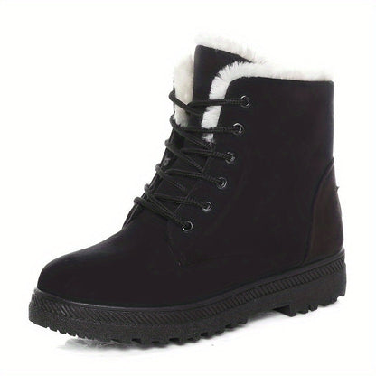 Marianne Plush Lined Cushioned Lace-Up Ankle Boots
