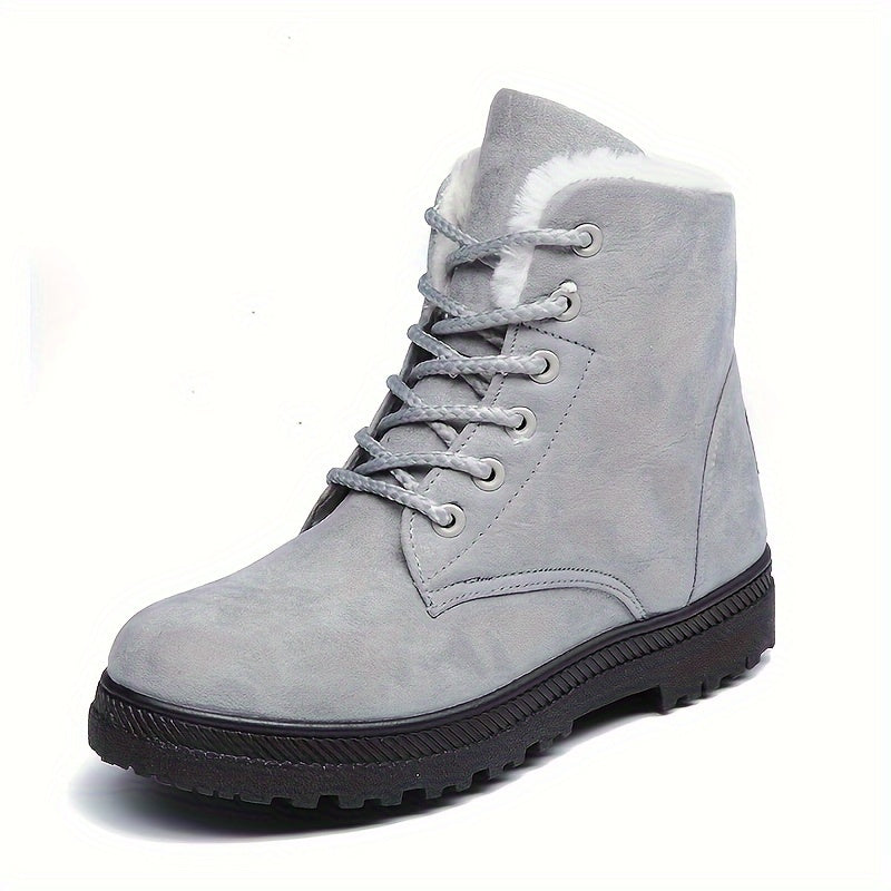 Marianne Plush Lined Cushioned Lace-Up Ankle Boots