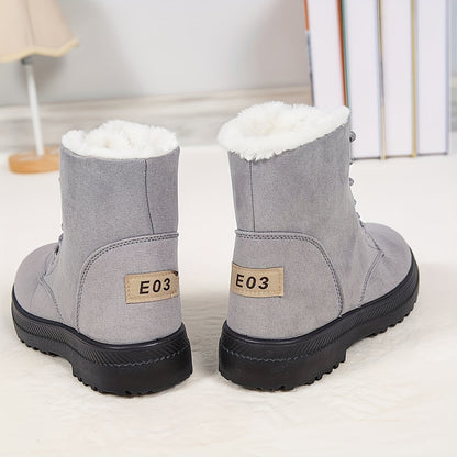 Marianne Plush Lined Cushioned Lace-Up Ankle Boots