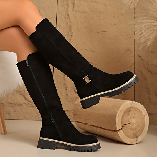 Milena Lug Sole Platform Knee High Combat Boots