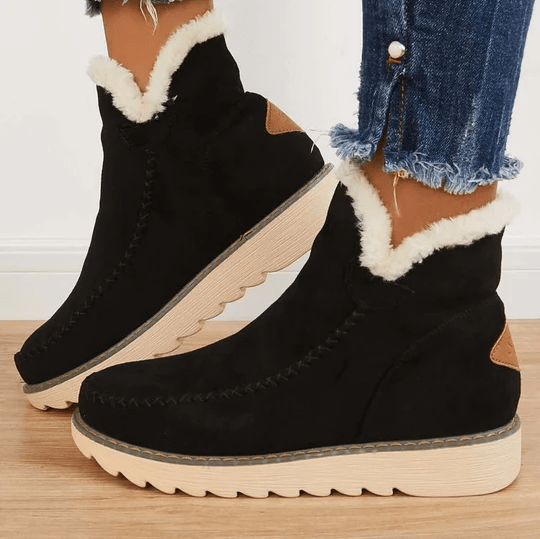 Astrid Fleece Lined Suede Wedge Winter Boots