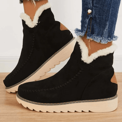 Astrid Fleece Lined Suede Wedge Winter Boots