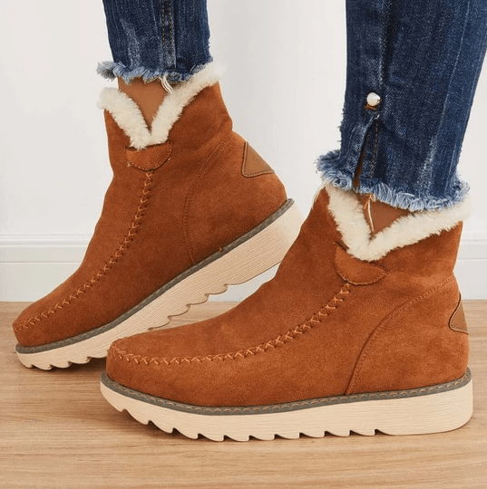 Astrid Fleece Lined Suede Wedge Winter Boots