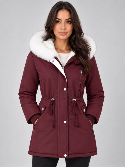 Maribel Faux Fur Lined Drawstring Waist Winter Parka