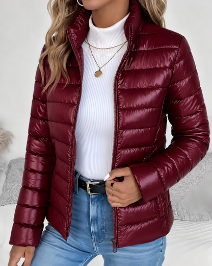 Laurette Lightweight Stand Collar Puffer Jacket