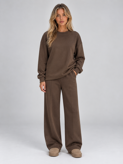 Serena Crew Neck Sweatshirt Wide Leg Co-Ord Set
