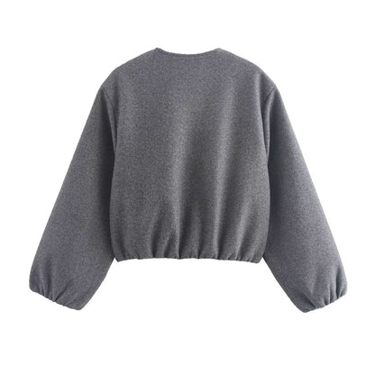 Odessa Cropped Elasticated Hem Bomber Jacket