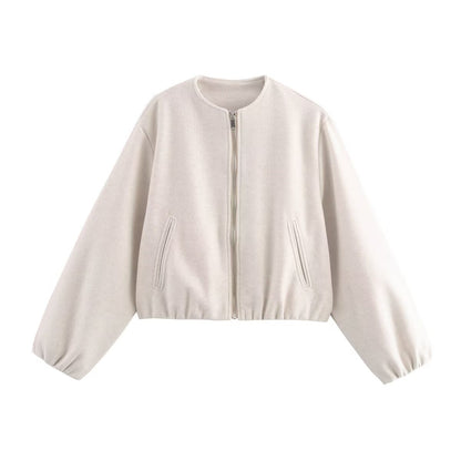 Odessa Cropped Elasticated Hem Bomber Jacket