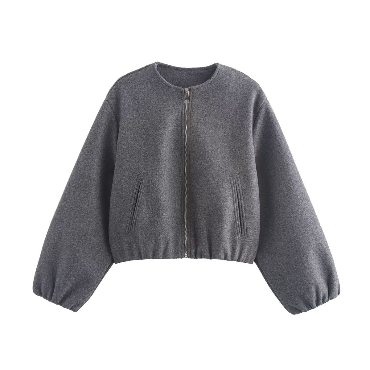 Odessa Cropped Elasticated Hem Bomber Jacket