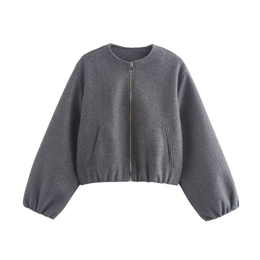 Odessa Cropped Elasticated Hem Bomber Jacket