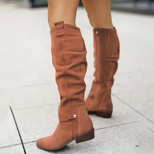 Vera Cushioned Side Zip Knee High Boots