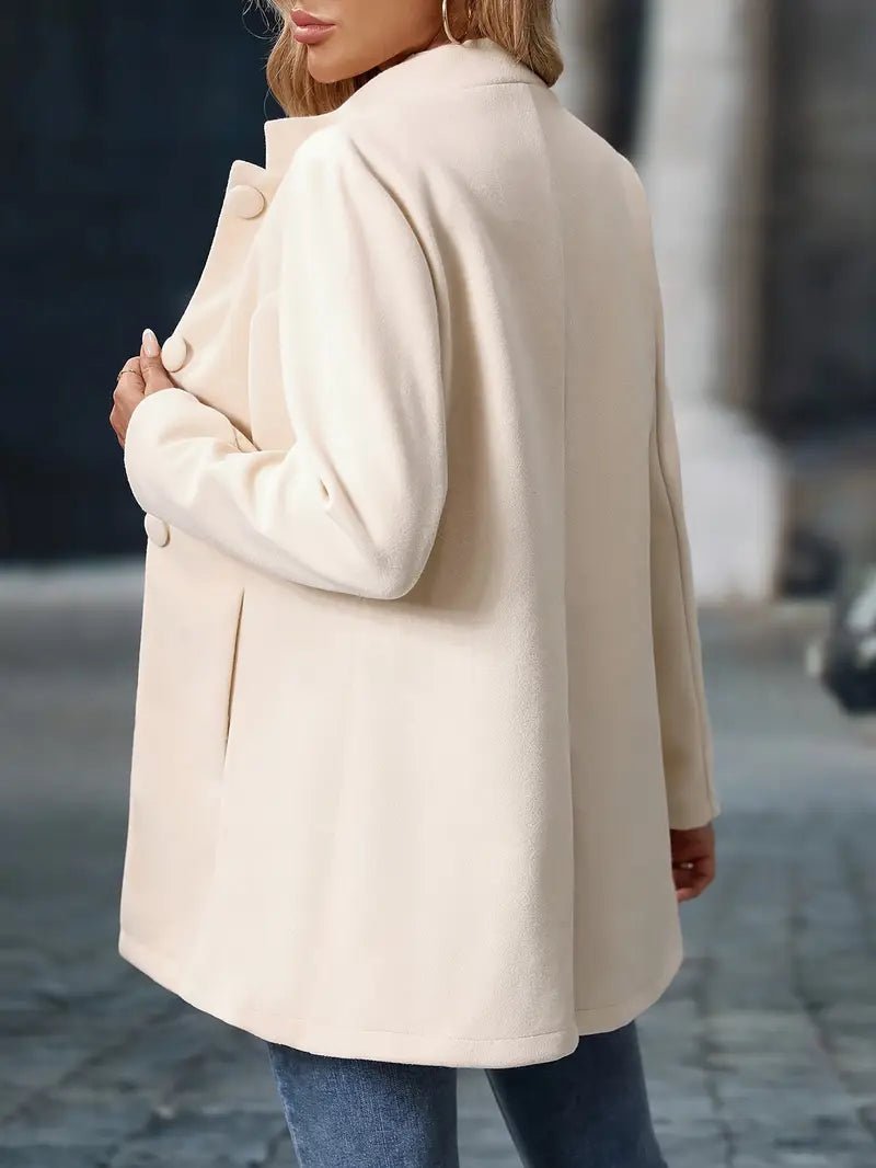 Nadine Fitted Stand Collar Button Front Coat