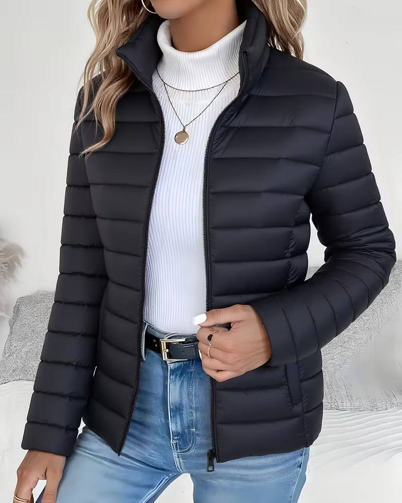 Laurette Lightweight Stand Collar Puffer Jacket