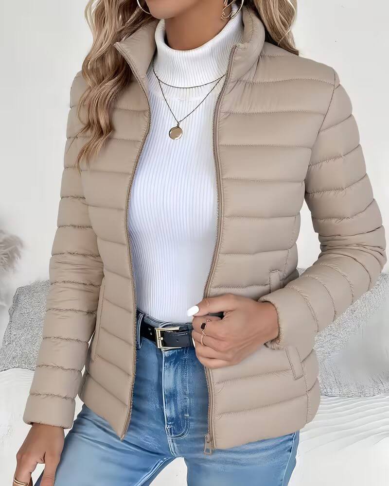 Laurette Lightweight Stand Collar Puffer Jacket