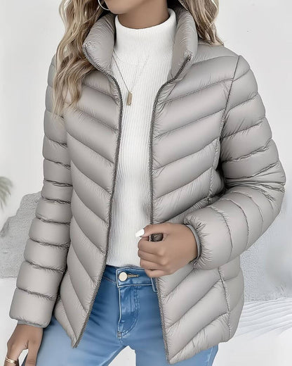 Laurette Lightweight Stand Collar Puffer Jacket