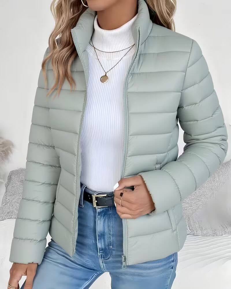 Laurette Lightweight Stand Collar Puffer Jacket