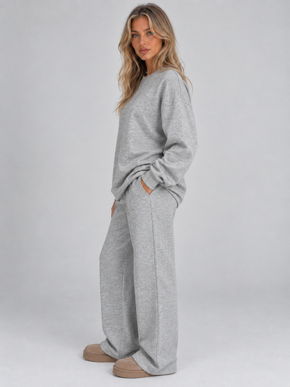 Serena Crew Neck Sweatshirt Wide Leg Co-Ord Set