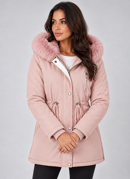 Maribel Faux Fur Lined Drawstring Waist Winter Parka