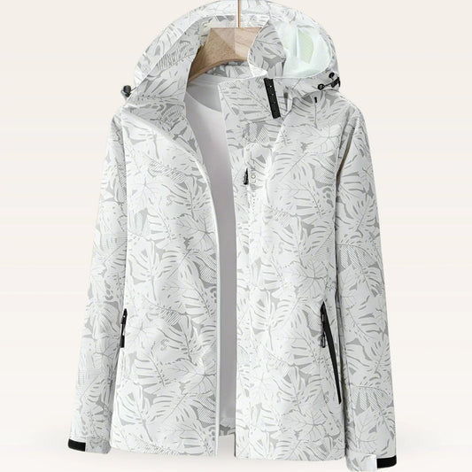 Fenna Tropical Print Hooded Windbreaker Jacket