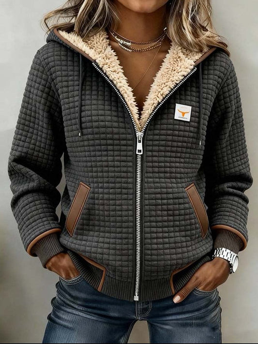 Della Sherpa Lined Hooded Quilted Jacket