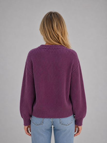 Adele Chunky Ribbed Knit V-Neck Cardigan