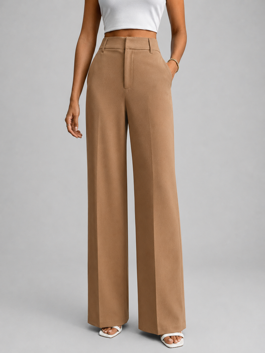 Clarisse High Waisted Pleated Wide Leg Trousers