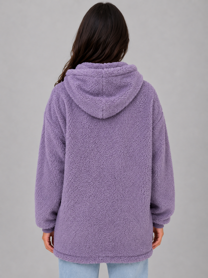 Mireille Longline Hooded Zip-Up Teddy Cardigan