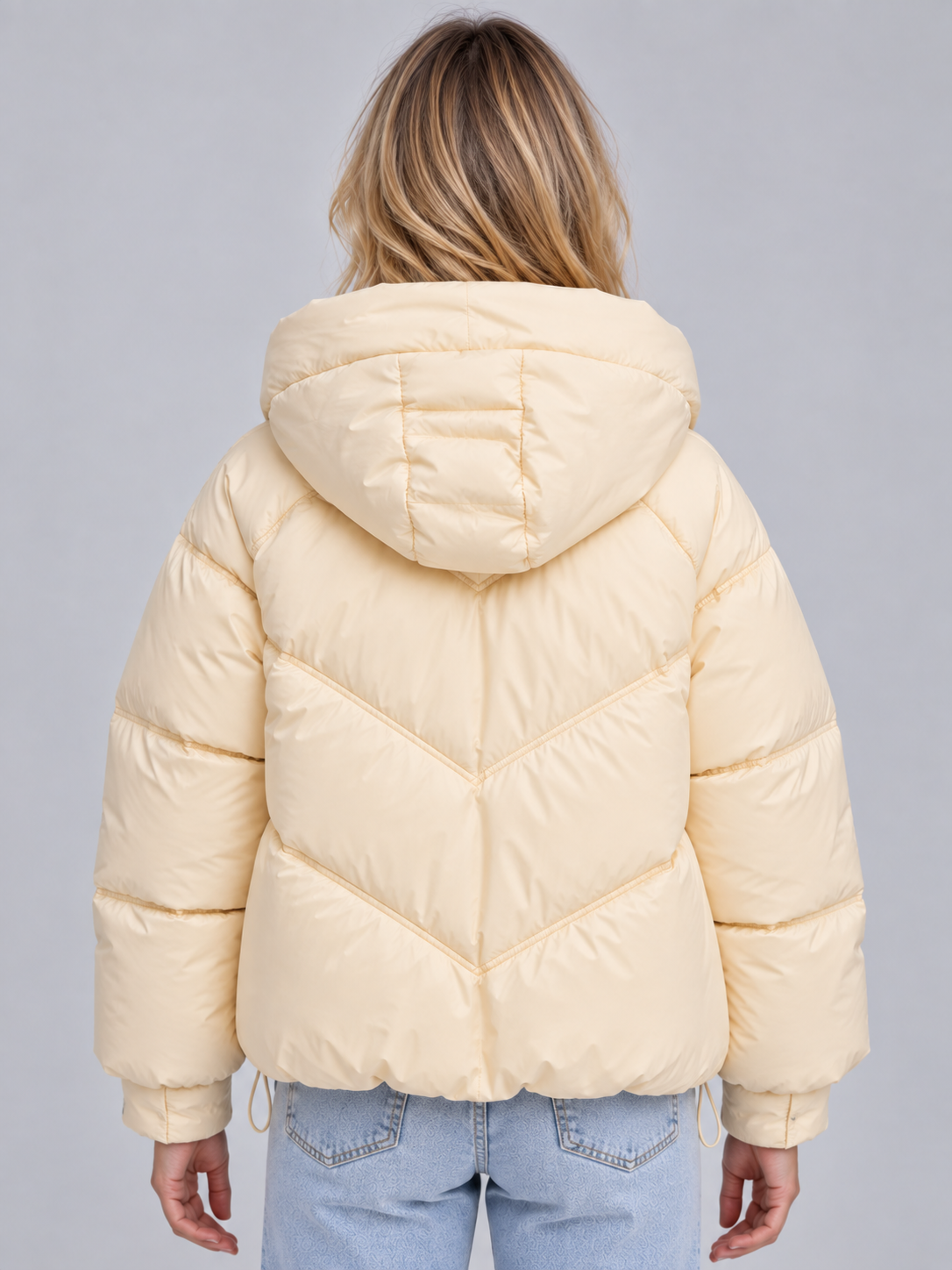 Nerissa Oversized Geometric Quilted Hooded Puffer Jacket