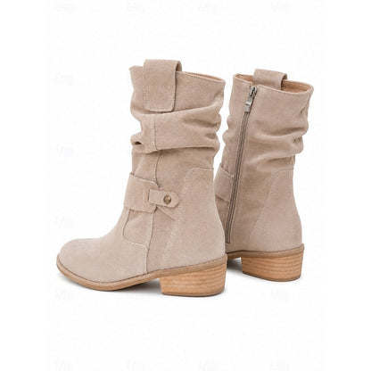Delphine Slouchy Low Block Heel Ankle Boots