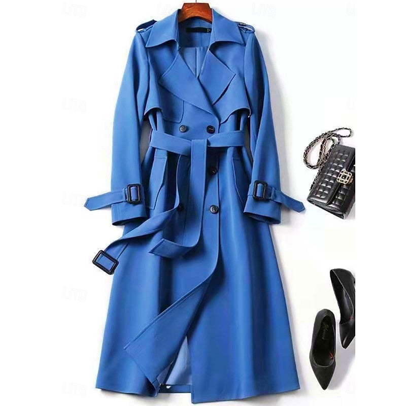 Arabella Belted Double-Breasted Longline Trench Coat