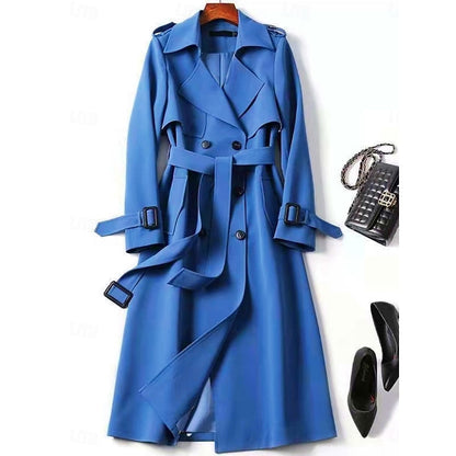 Arabella Belted Double-Breasted Longline Trench Coat
