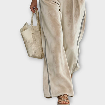 Zinnia Mock Neck Knit Top Velour Trouser Set