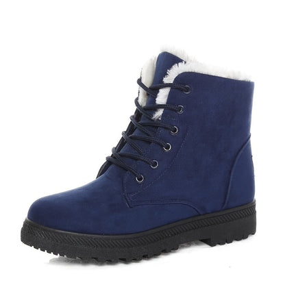 Marianne Plush Lined Cushioned Lace-Up Ankle Boots