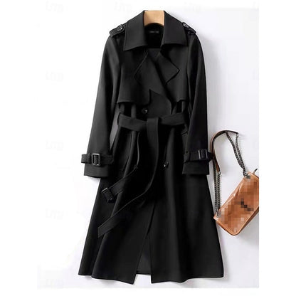 Arabella Belted Double-Breasted Longline Trench Coat