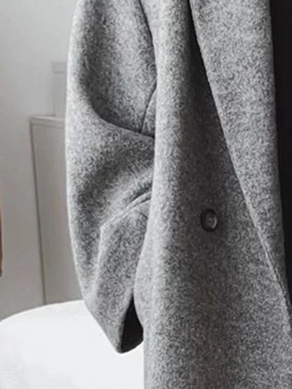 Adalise Regular Fit Cotton Blend Long Overcoat