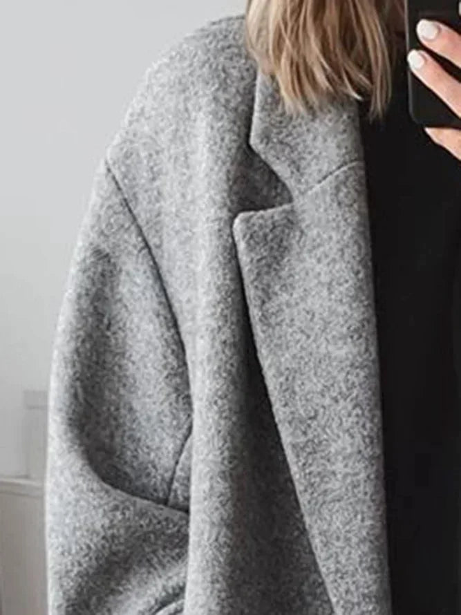 Adalise Regular Fit Cotton Blend Long Overcoat