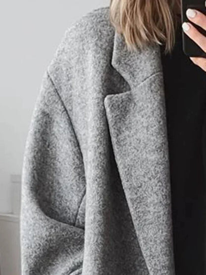 Adalise Regular Fit Cotton Blend Long Overcoat