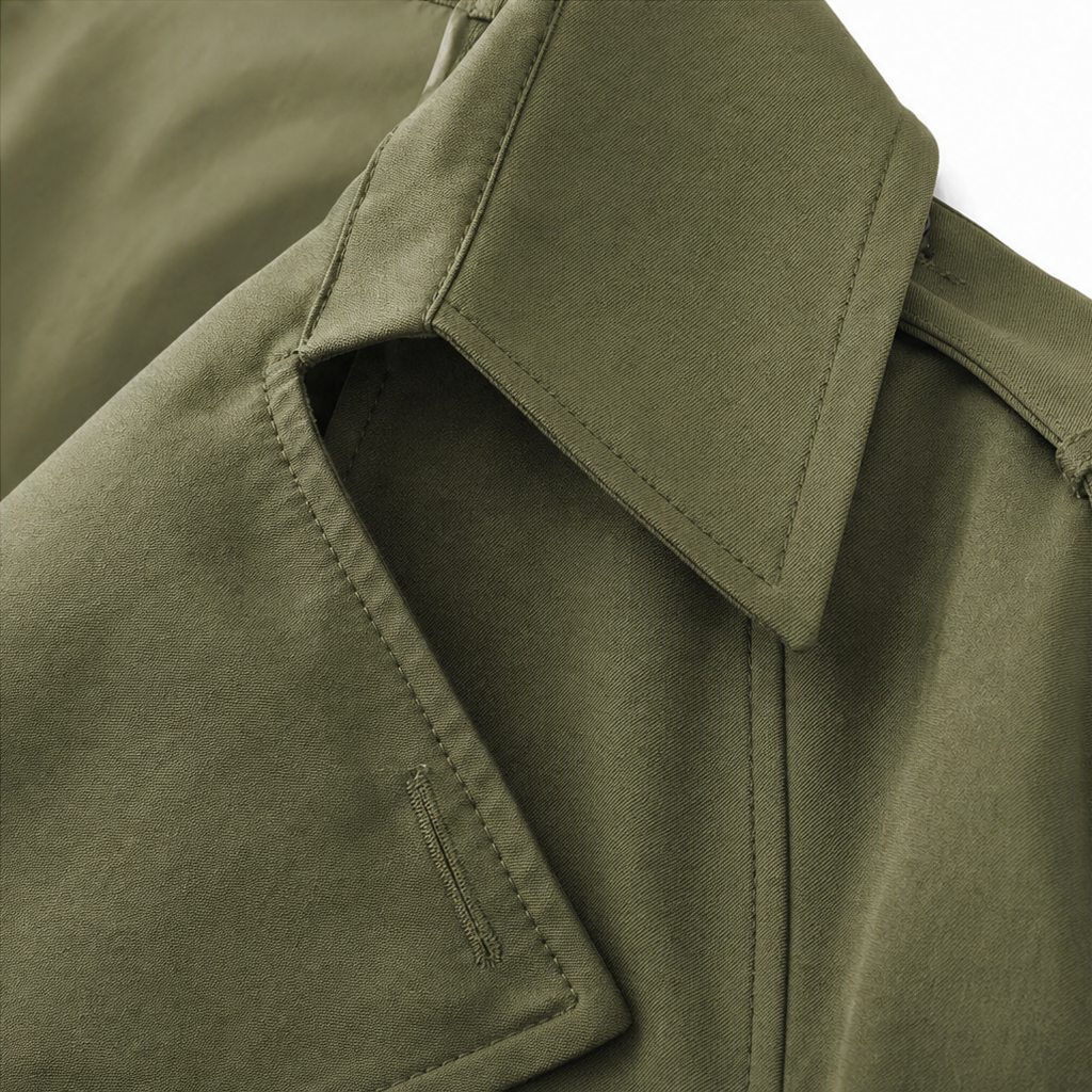 Amara Belted Double-Breasted Long Trench Coat