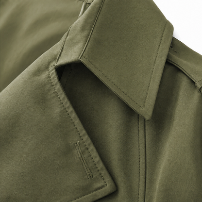 Amara Belted Double-Breasted Long Trench Coat