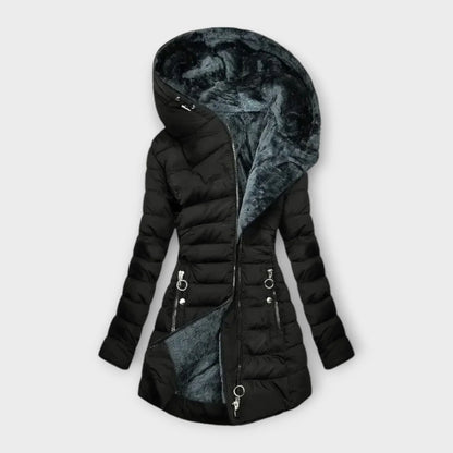 Fabiola Faux Fur Lined Hooded Zip Puffer Coat