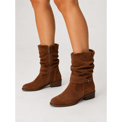 Delphine Slouchy Low Block Heel Ankle Boots