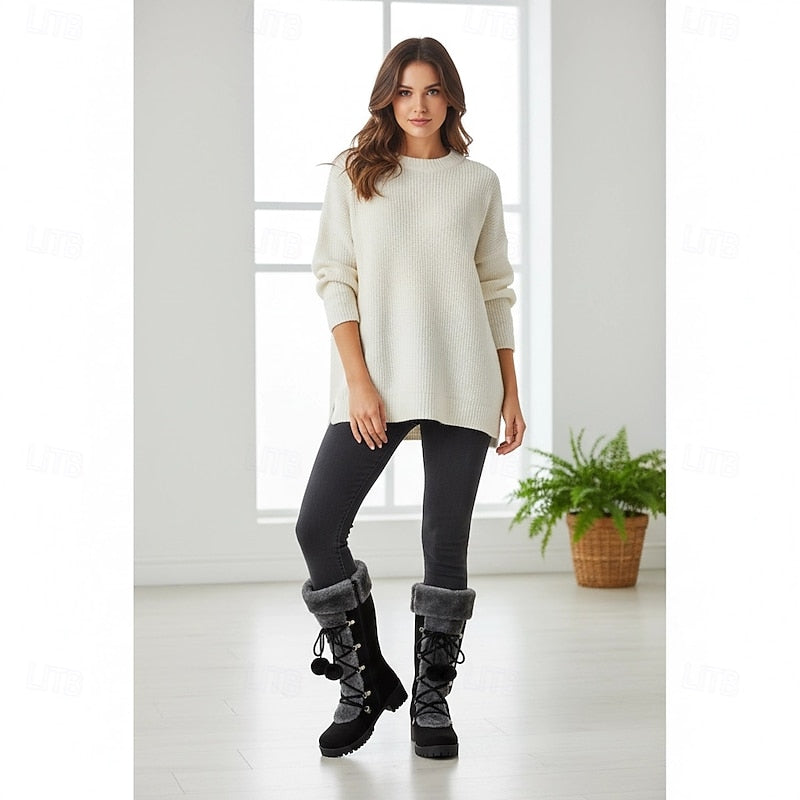 Seraphina Knee High Lace-Up Winter Boots