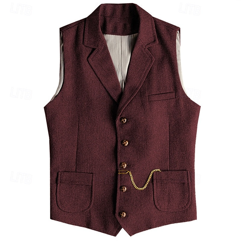 Cecilia Tailored Herringbone Button Front Waistcoat
