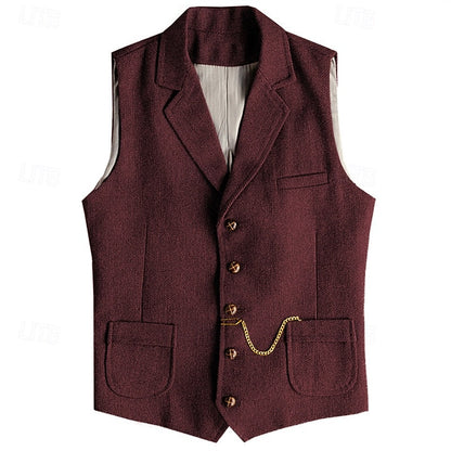 Cecilia Tailored Herringbone Button Front Waistcoat