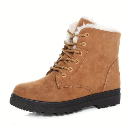 Marianne Plush Lined Cushioned Lace-Up Ankle Boots
