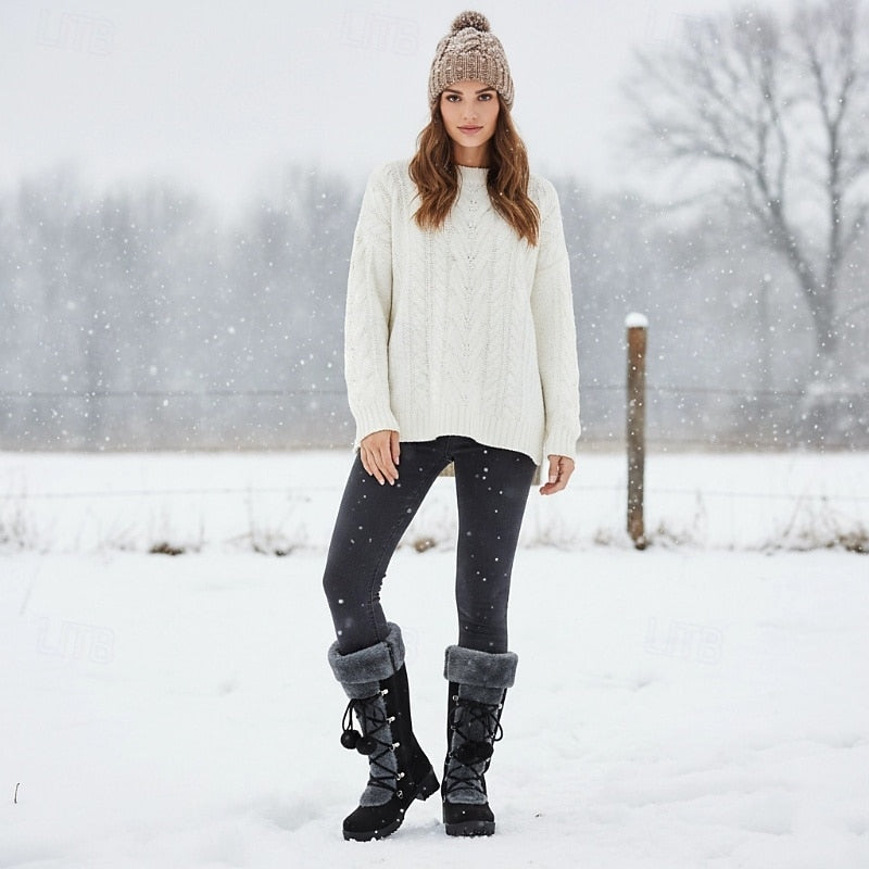 Seraphina Knee High Lace-Up Winter Boots